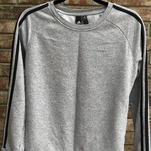 Adidas Grey 3-Stripes Crew Sweater